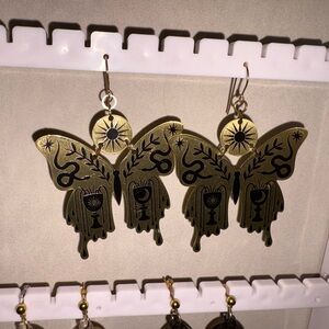 Gold and Black Butterfly Earrings